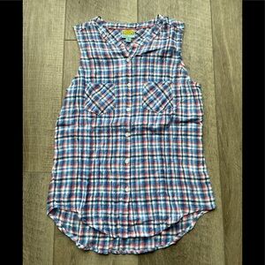 C&C California Sleeveless Plaid Shirt Limoges